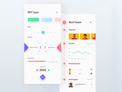 Betting App app bet clean color minimal sports ui ux