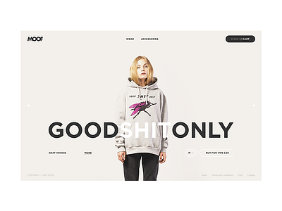 MOOF Clothing Landing Page clean landing minimalism minimalistic shop ui ui design user interface web website