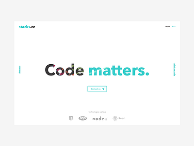 Stacks.cz code coding design development minimalism minimalistic simple web webdesign white