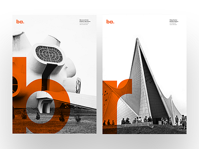 Brutal Architecture Poster Concept architecture big typo contrast design orange poster print typo typography