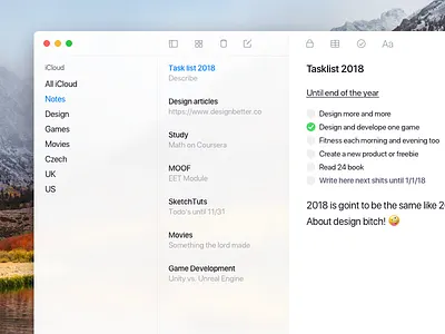 Notes Visual Redesign - Inverse version app design interface ios light macos minimal simple ui user user interface