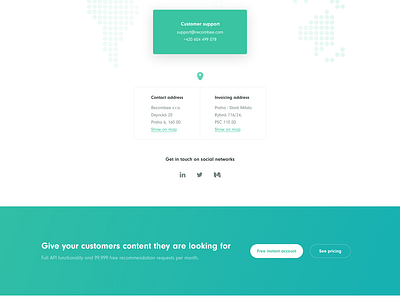 Contact Page / Recombee by Franta Toman on Dribbble