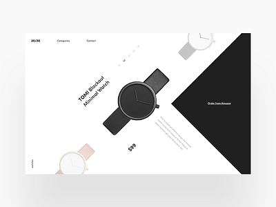 Sliding Layout Concept black clean composition concept design landing layout minimal slider watches web white