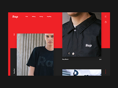 Rap Layout Concept black clean composition design eshop grid landing layout red shop web website