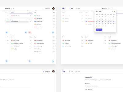 Flow App - UI design 1/3 app calendar clean design interface layout list minimal pop popup simple task todo todo app todolist ui uiux user user interface ux