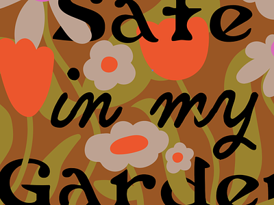 Safe in my Garden floral flowers illustration surface design