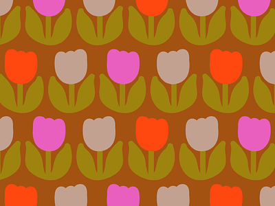 Tulips floral flowers surface design textile design