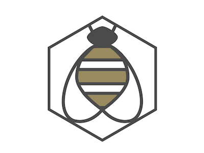 Beezing bee buzz honeycomb logo