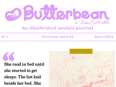 Butterbean masthead journal masthead newsletter