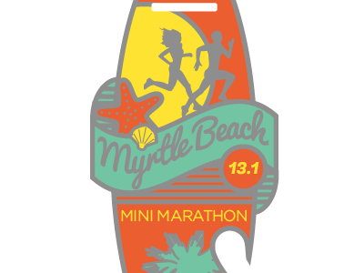 Myrtle Beach Mini Marathon Medal Design contest marathon medal myrtle beach palmetto run runner runners starfish teal