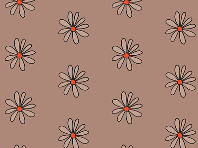 Daisies fabric floral flowers pattern repeat retro surface design vintage wallpaper