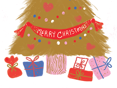 WIP christmas tree christmas holiday illustration presents tree