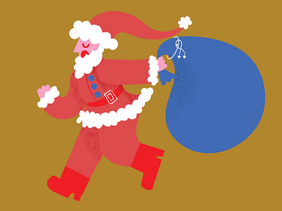 Santa's on his way christmas holiday illustration presents saint nick santa