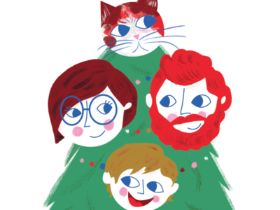 Some Christmas card action christmas christmas card holiday illustration kyle webster tree