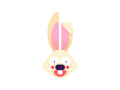 Haas bunny character design flat vector free gradient illustration logo pink rabbit vector
