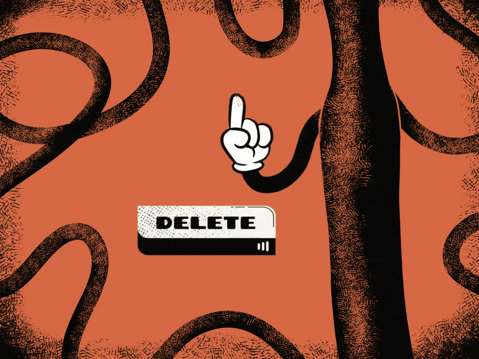DELETE animation button delete illustration mental block principle procreate trouble