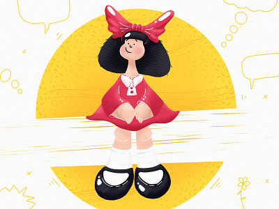 Mafalda illustration ipad kids mafalda procreate quino texture