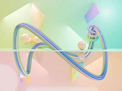Pastel colors 💜💛💙🧡💚 3d aesthetic animation blender geometry illustration infinite loop pastel color render scene