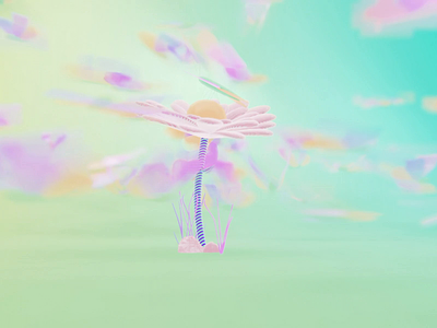 Busy day 🦋 3d animation blender butterflies butterfly flower flying illustration loop pastel colors render spring summer