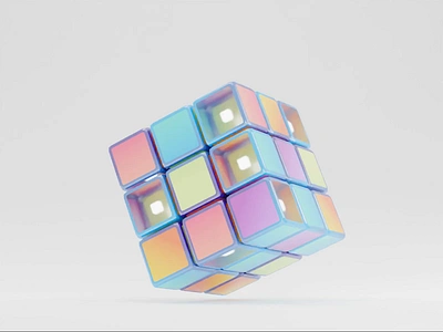 Rubik's cube 3d animation blender game illustration loop render rotating rubiks rubix cube toy transparent