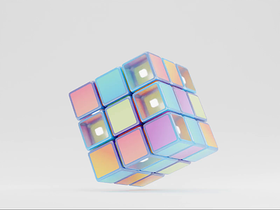 Rubik's cube 3d animation blender game illustration loop render rotating rubiks rubix cube toy transparent