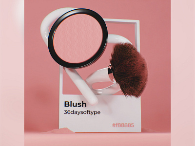 B for Blush 36dayoftype 3d blender blush illustration lettering makeup pink