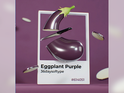 E for Eggplant 36daysoftype 3dart b3d blender colorful designinspiration eggplant font lettering pantone purple typecollect typography veggies