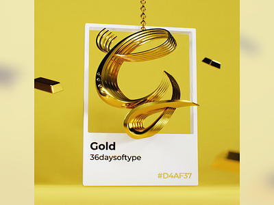 G for Gold 🤑 36daysoftype 3dart b3d blender colorful designinspiration font gold golden jewelry lettering pantone shiny typecollect typography