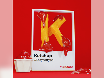 K for Ketchup 🍟 36daysoftype 3dart b3d blender colorful designinspiration fastfood font food frenchfries illustration lettering pantone typedesign typography yummy