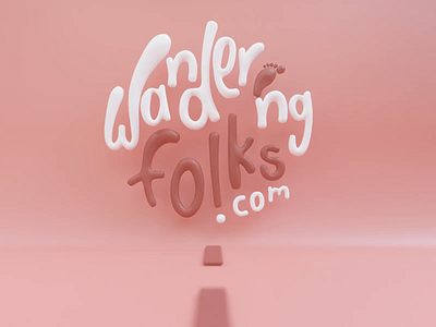 Wanderingfolks 3d animation b3d blender branding illustration lettering loop render typography