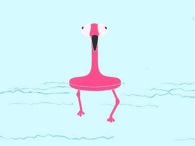 It's alive! 3d animation b3d blender character flamingo illustration loop npr pink pool toy