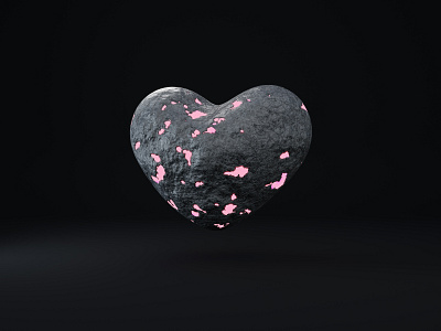 Heart of stone 🤍🖤 3d blender concrete heart illustration render stone