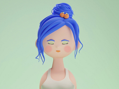 Fun with Faces #03 3d blender character girl illustration procreate render woman