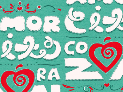 Amorcito Corazon amor design flowers hand drawn heart letters love typography