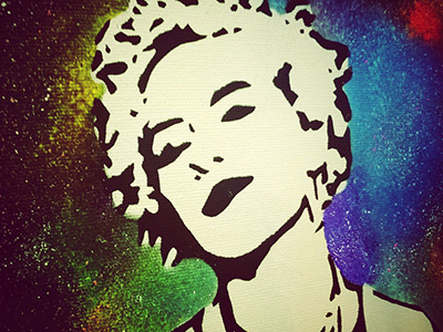 Stencil Portrait art color galaxy handmade portrait spray stencil urbanart