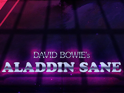 David Bowie's Aladdin Sange 80s bowie copper black itc serif gothic music neon poster retro