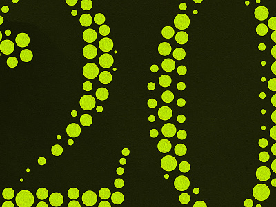 Upcoming "In Memoriam" bodoni dots green oil painting