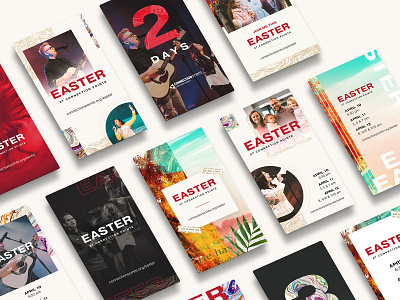 Easter Social Media Screens adobe photoshop church church design church marketing concept design graphicdesign photoshop sanserif social media design texture typography