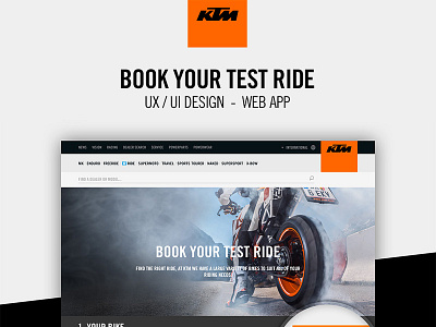 Book a test ride | Client: KTM clickable prototype design ktm motorcycle motorcycles principle principle app prototype web app wireframe