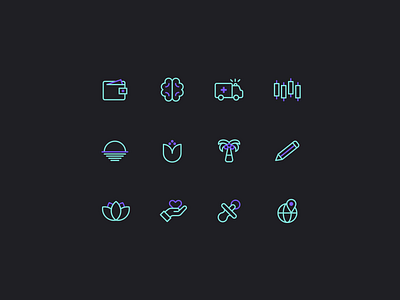 ️ Company Benefits Icons by Alex Shepherd for Mixpanel on Dribbble