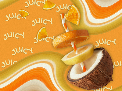 Fruit Collage coconut collage design fruit graphic design