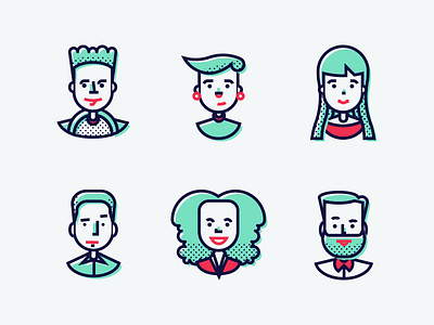 People Icons avatar character design illustration people sharethrough