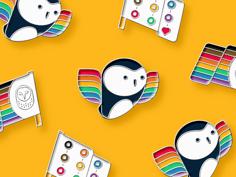 Pride Pins 🏳️‍🌈 brand color colorful design enamel pin flag lgbtq owl pin pride pride month rainbow