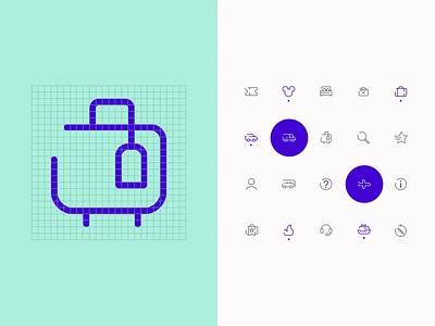 Sistema de iconos app branding despegar flight hotel icon icons set travel ui user interface ux