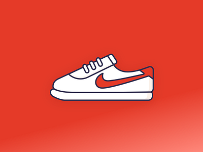 Nike Cortez shoe 80s 80s style bowerman cortez icon illustration line icon nike nike shoes olympic shoes outline shoes
