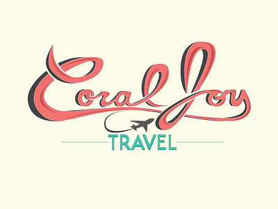 Coral Joy Travel agent design logo travel