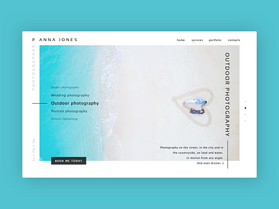 Photographer website - services