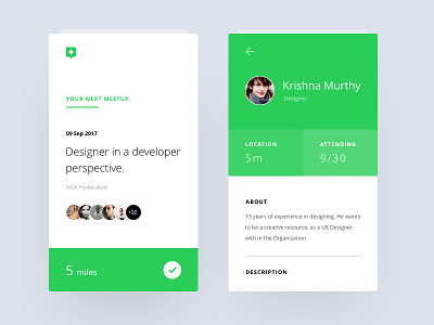 Meetup events app clean dashboard events giveaway meets minimal mobile social ui ux