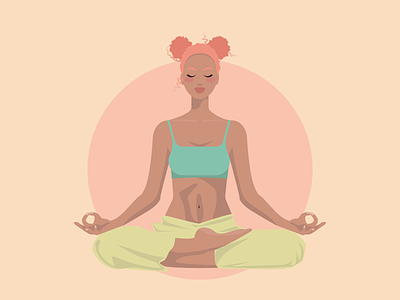 yoga girl design illustration vector йога постер