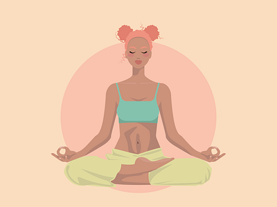 yoga girl design illustration vector йога постер